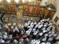 Первая литургия с участием любительского хора в храме Андрея Первозванного (Калининградская область)